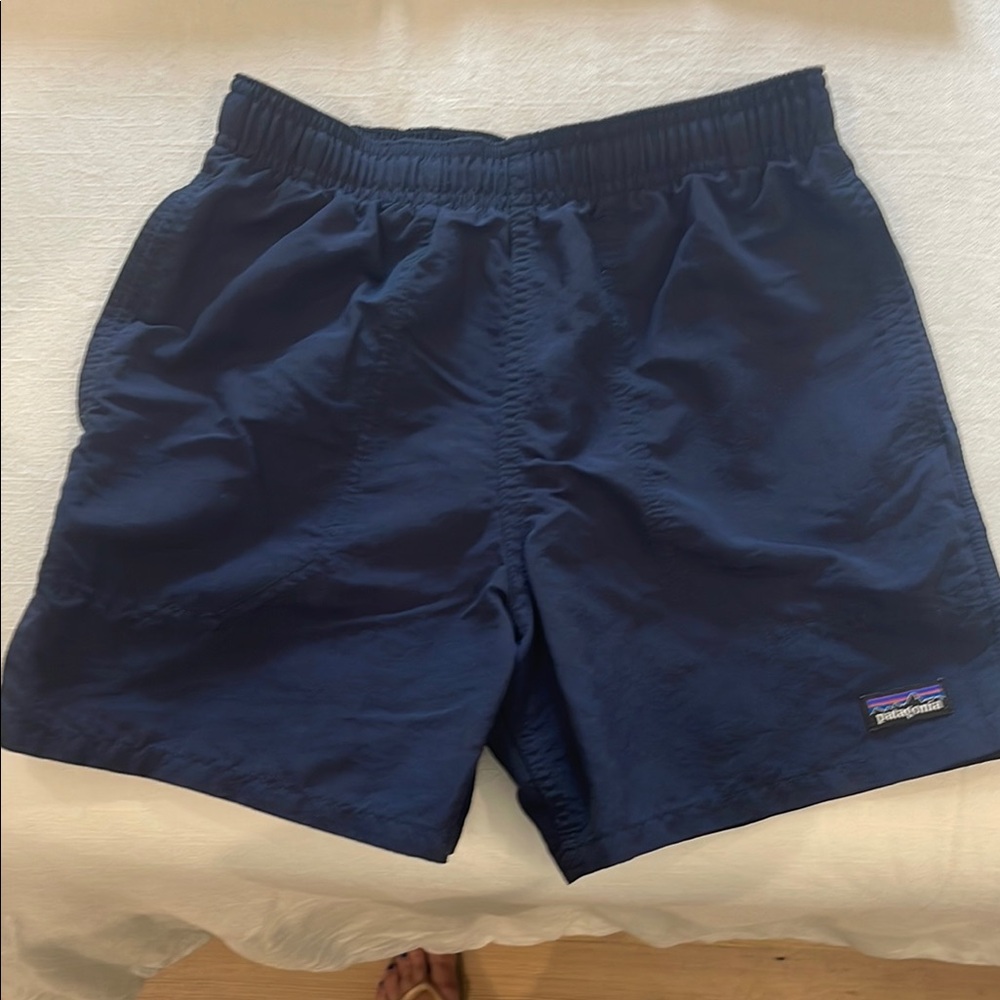 Patagonia Navy Swim Trunks Quick-Dry Elastic Waist